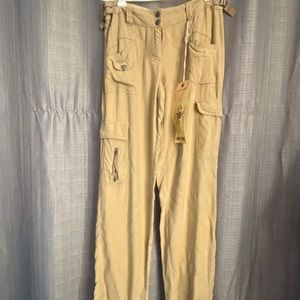 Da-Nang low rise linen cargo pants SMALL